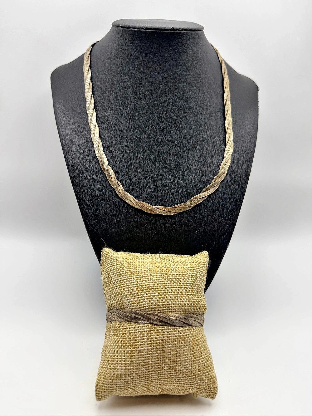 Vintage 925 Italy Braided Necklace and bracelet set